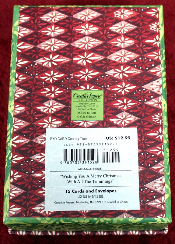 (Bottom View) Creative Papers by C.R. Gibson - 15 Christmas Cards and Envelopes in Reusable Keepsake Box
