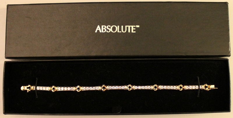 Absolute Vermeil 35 Round Brilliant Cut CZ Diamonds in a 7-1/4" Channel Set Tennis Bracelet