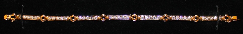 Absolute Vermeil (gold plated .925 silver) 35 Round Diamonds 7-1/4" Channel Set Tennis Bracelet 