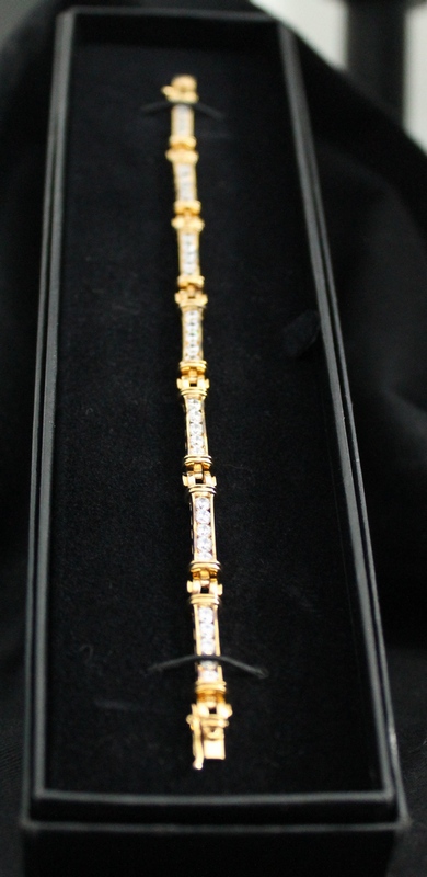 Absolute Vermeil (gold plated .925 silver) 35 Round Diamonds 7-1/4" Channel Set Tennis Bracelet