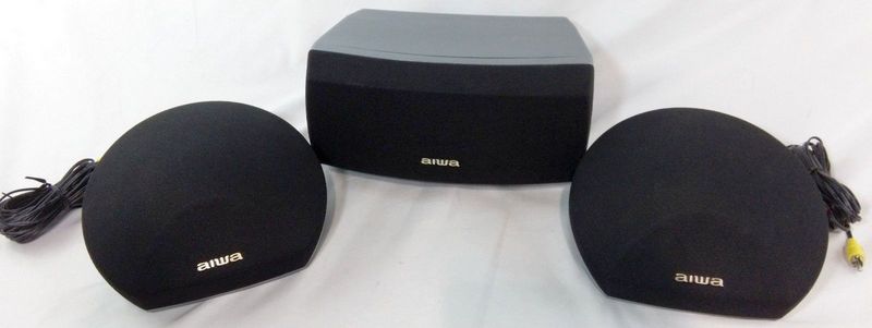 AIWA SX-R275 & SX-C605 Surround Sound Set of 3 Speakers, 2 Mains & 1 Center