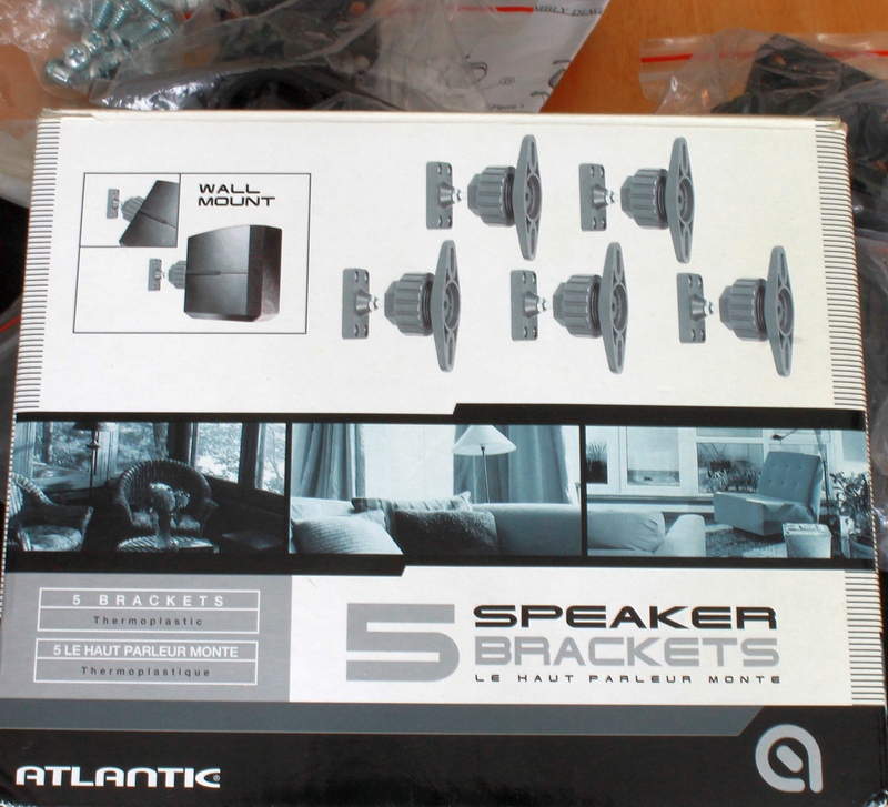 Atlantic 5 Wall Mount Thermoplastic Speaker Brackets support up to 10 lbs. each