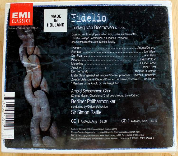 Back Cover: Beethoven Fidelio - Sir Simon Rattle - Berliner Philharmoniker - EMI Classics