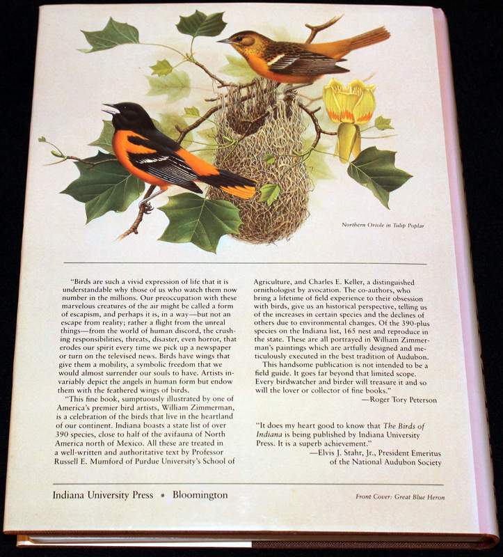 The Birds of Indiana (1984 large hardcover back view)