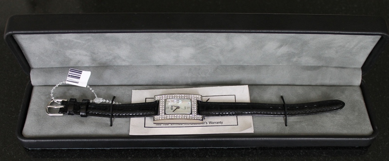 Bob Mackie Double Row Faux Diamonds Quartz Watch (Japan Movement)
