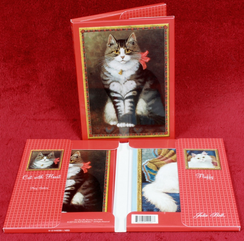 2 sets of Barnes & Noble Cat with Heart Notelet Set of 10 by Julia Bell