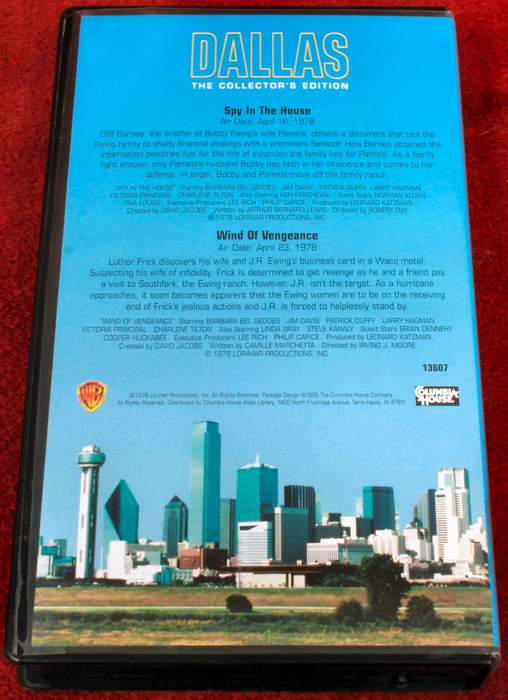 DALLAS The Collector's Edition Columbia House VHS Spy in the House - Wind of Vengeance