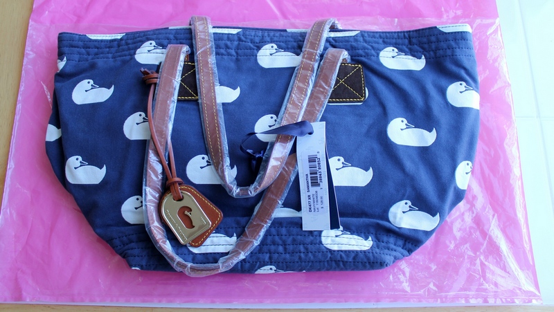Dooney & Bourke DB Sport Duck Fabric Samantha Tote Bag with Leather Straps