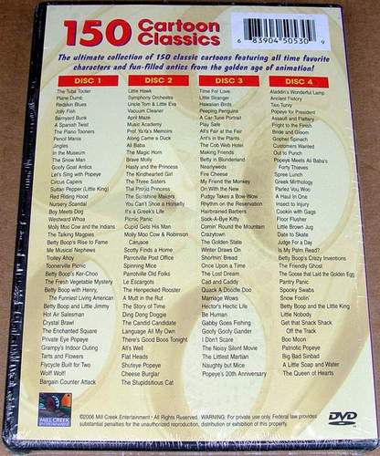 (back view) 150 Cartoon Classics Starring Betty Boop, Popeye the Sailor, The New 3 Stooges, et al. (2006)