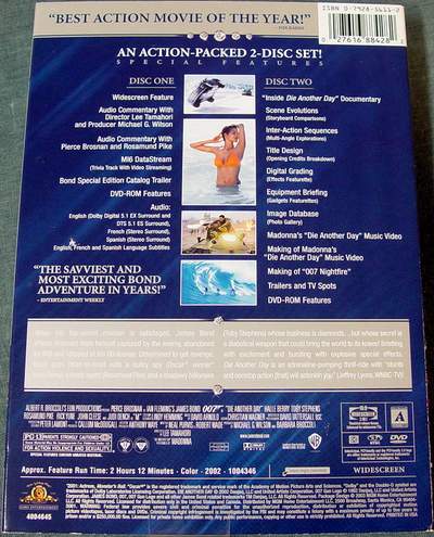 (Back View) DIE ANOTHER DAY Widescreen Special Edition 2-Disc DVD Set