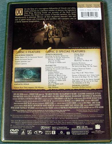 (Rear view) The Lord of the Rings - The Fellowship of the Ring (2-Disc Full Screen Edition DVDs)