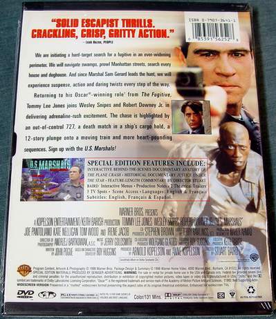 (Back View) U.S. Marshals - Tommy Lee Jones Special Edition DVD Set