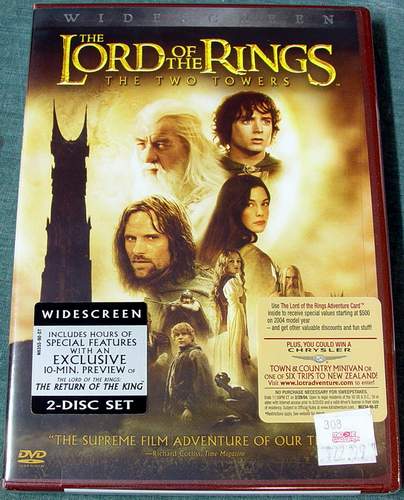 The Lord of the Rings The Two Towers 2-Disc Widescreen DVD Set Brand New Sealed in Shrink-Wrap