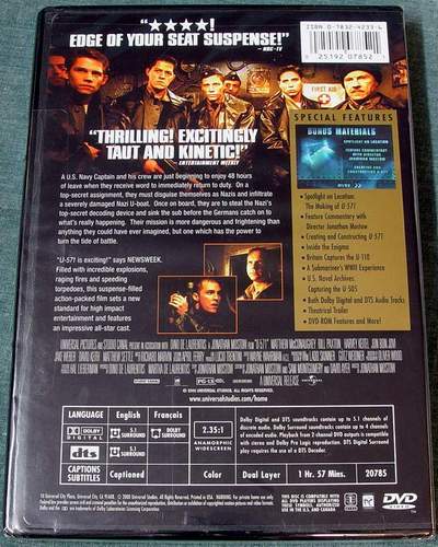 (Back View) U-571 Widescreen Collector's Edition DVD Brand New Sealed in Shrink-Wrap