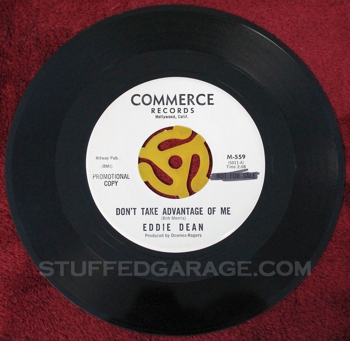 Eddie Dean 45-rpm Commerce Records M-559 Rare Signed Cover Sleeve Promo Copy