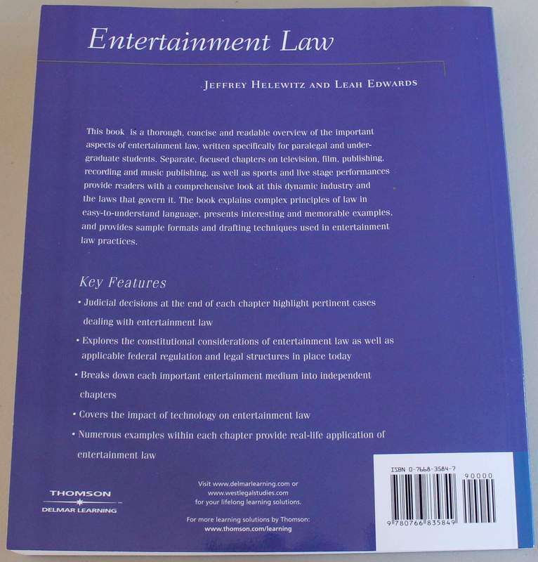 Entertainment Law by Jeffrey Helewitz and Leah Edwards