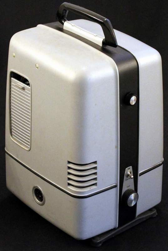 Keystone K-112Z 8mm Movie Projector Case.  The sliding door on the side houses the power cord.