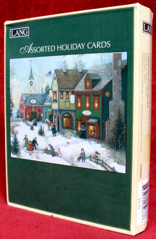 LANG 20 Assorted Holiday Cards Christmas in the Village 1049006