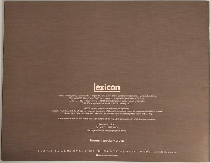 2005 Lexicon Catalog