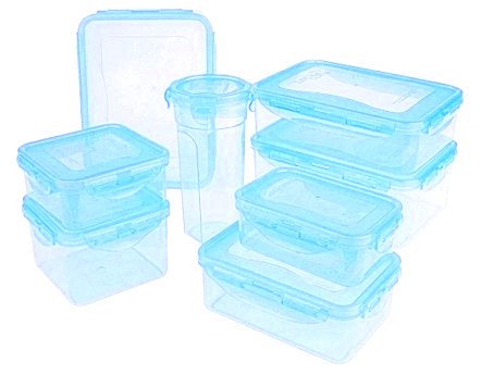 Lock & Lock 8-piece Color Food Storage Container Set QVC Item K6124 Light Blue