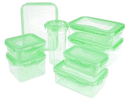 Lock & Lock 8-piece Color Food Storage Container Set QVC Item K6124 Light Green