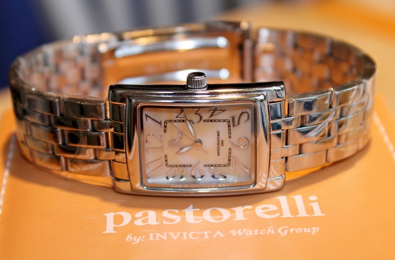 Pastorelli Silvertone Rectangle Case Bracelet Watch by Invicta