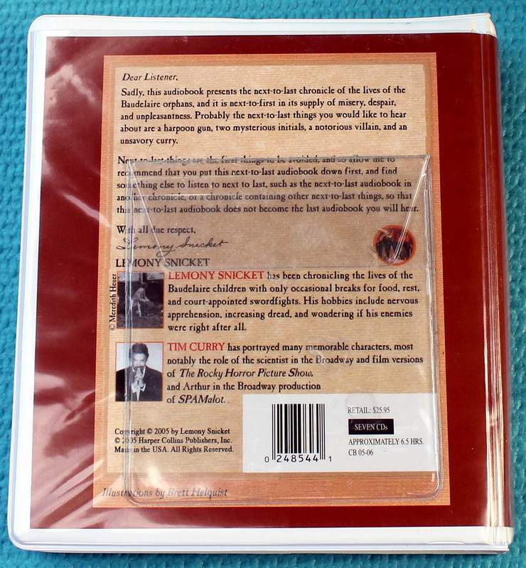 Rear cover of: The Penultimate Peril - A Series of Unfortunate Events, Book 12 Unabridged, Audiobook on 7 CD's by Lemony Snicket