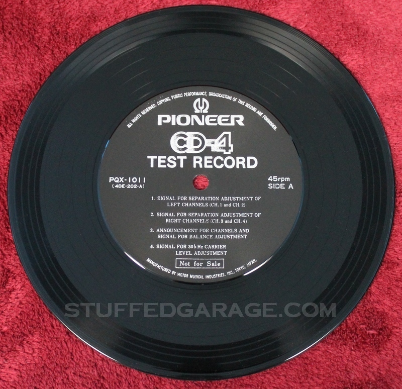 PIONEER CD-4 TEST RECORD Quadraphonic 7 inch Quad & Stereo 45-RPM Promo PQX-1011 Japan