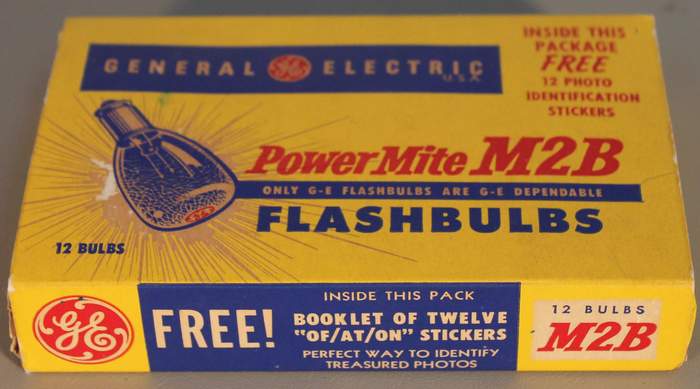 Vintage Antique Old Stock 12 Power Mite M2B Camera Flash Bulbs