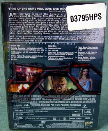 Resident Evil: Apocalypse - 2-Disc Set - Virtually New Pristine Discs