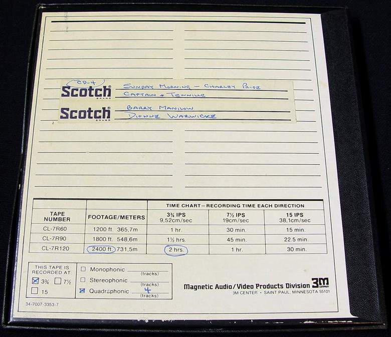 Scotch 7 inch High Quality Quadraphonic CD-4 Tape Reel 1/4 inch Recording Tape