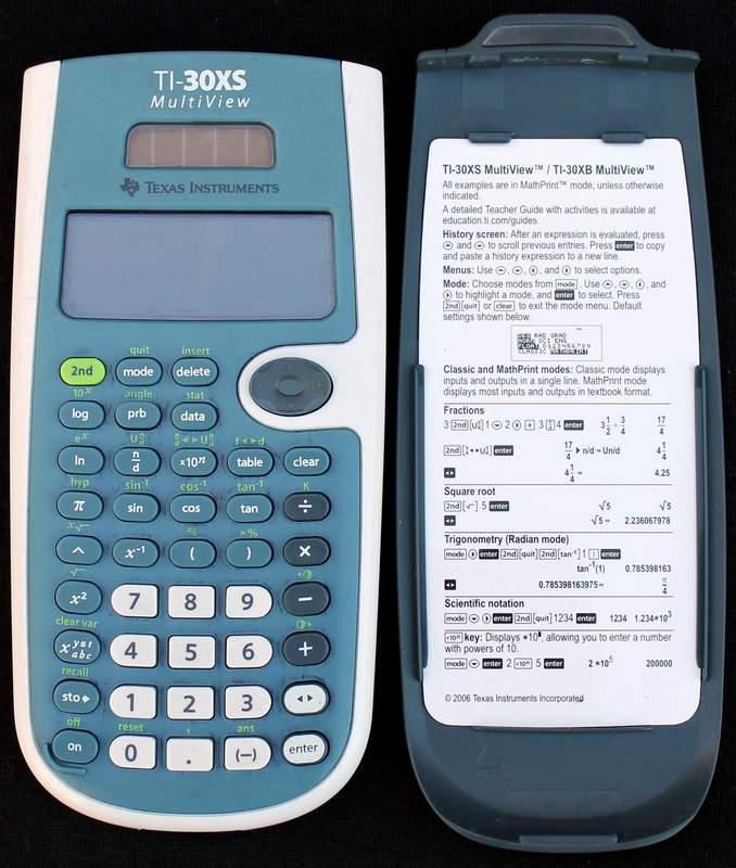 Texas Instruments TI-30XS MultiView Dual Power (Solar and Battery) Calculator