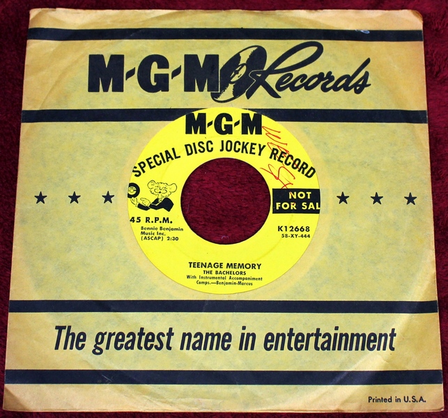 The Bachelors Special Disc Jockey Promo Copy K12668 - MGM Records