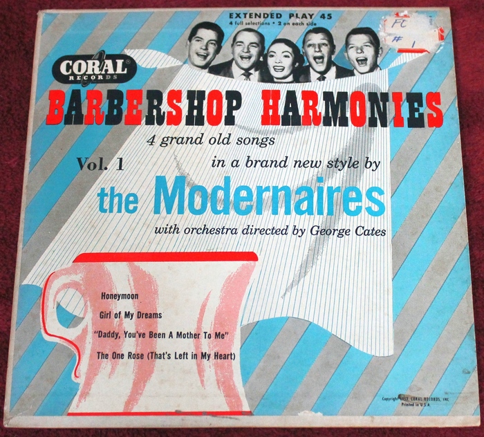 The Modernaires - Barbershop Harmonies - EP 45-rpm CORAL Records EC-81031