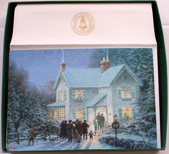 Hallmark Box of 18 Thomas Kinkade -Evening Carolers- Christmas Cards - New in Box PX3124