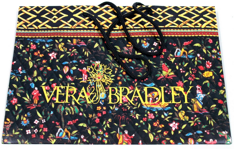 Vera Bradley Drawstring Handle Gift Shopping Bag Measures: 13-7/8" x 10" x 6"