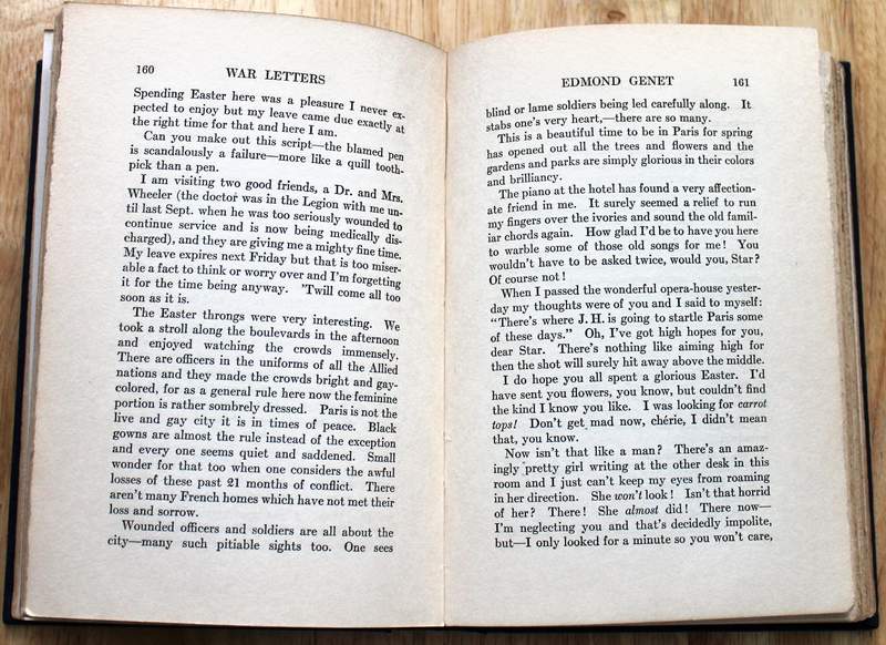 War Letters of Edmond Genet The First American Aviator Killed Flying the Stars and Stripes - Publishers - Charles Scribner's Sons (June 1918)