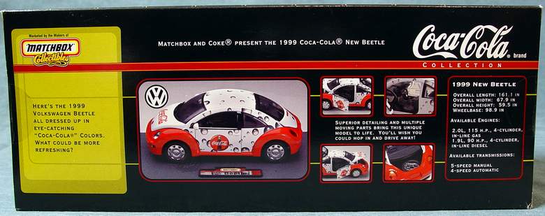 Coca Cola 1999 VW New Beetle Matchbox Collectibles 1:18 Scale