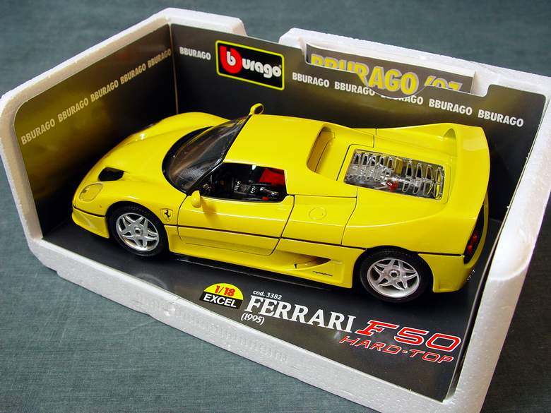 1995 Ferrari F50 Hard-Top Bburago Excel Line #3382 Die Cast 1:18 Scale