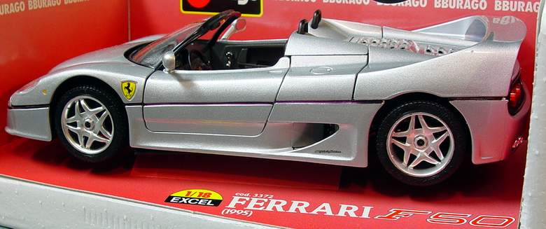 1995 Ferrari F50 Convertible Bburago #3372 EXCEL Series 1:18 Scale Diecast Car