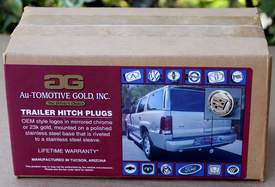 Cadillac Classic 23k Golden Logo Trailer Tow Hitch Cover Plug