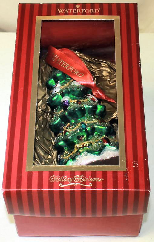 WATERFORD HEIRLOOMS 4 in. GLASS CHRISTMAS TREE ORNAMENT No.153721