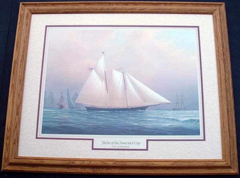 america's cup yacht framed art